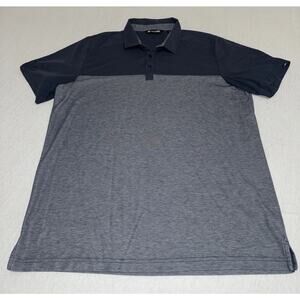 TravisMathew Polo Shirt Mens 2XL Gray Colorblock Golf Performance Stretch Casual